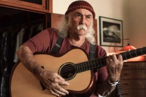 David Crosby with acoustic guitar