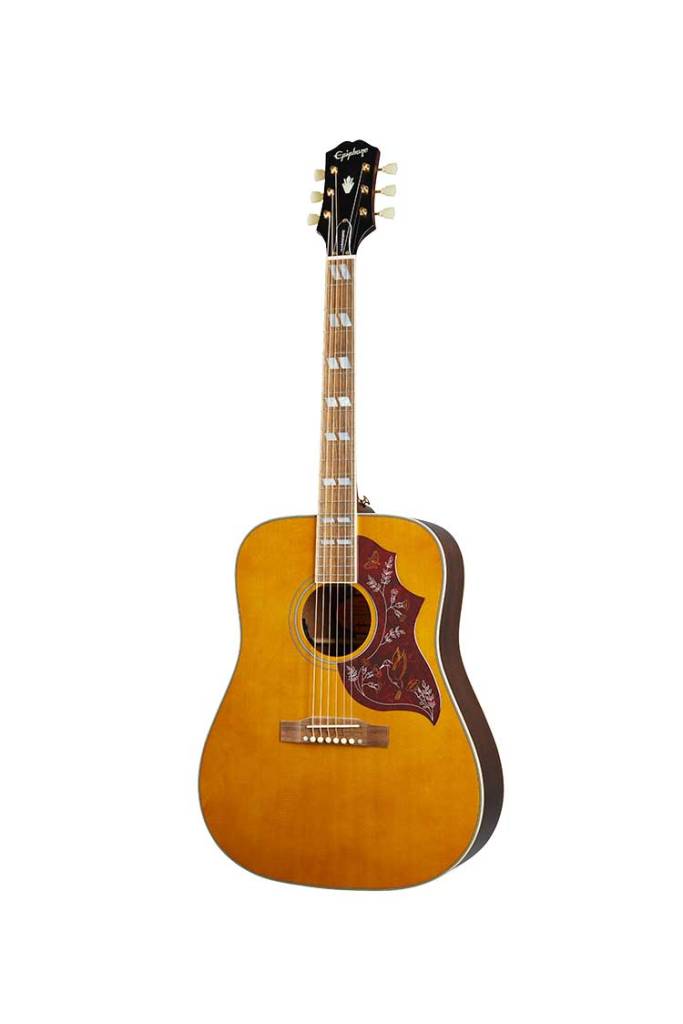 Epiphone Inspired by Gibson Hummingbird natural finish acoustic guitar front