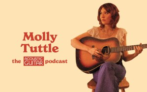 vintage-style image of Molly Tuttle with the Acoustic Guitar Podcast logo