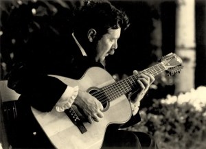 Robbie Basho with guitar